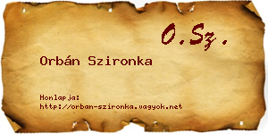 Orbán Szironka névjegykártya
