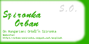szironka orban business card
